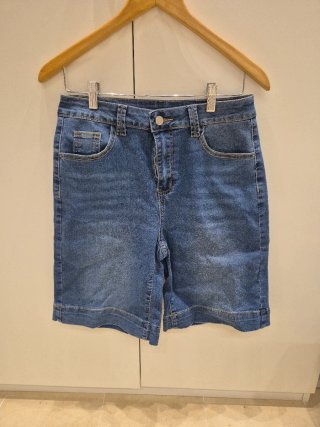 Bermudas tejano mujer azul