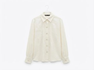 Blusa Zara Beige con Botones Joya