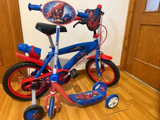Bicicleta y Patinete de Spiderman