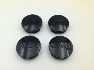 4 centros de rueda Jeep 63 mm color negro