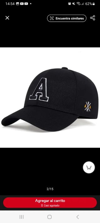 Gorra Negra con Letra A