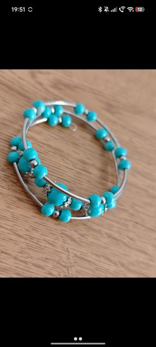 Pulsera de cuentas turquesa y plata