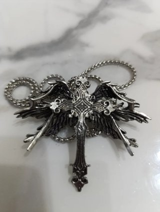 Collana Croce Ali Vintage Goth Y2K Cyber