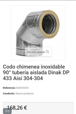 Lote 8 Codos Chimenea Inox 250mm