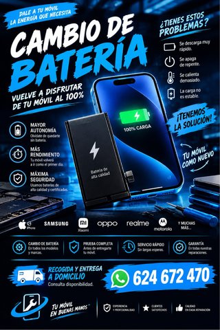 Cambio de Batería Móvil - Todas las Marcas