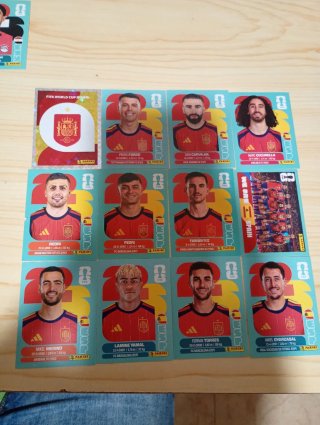 Lote 12 Cromos Panini Mundial 2026 España