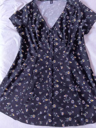 Vestido floral Shein negro talla XXL