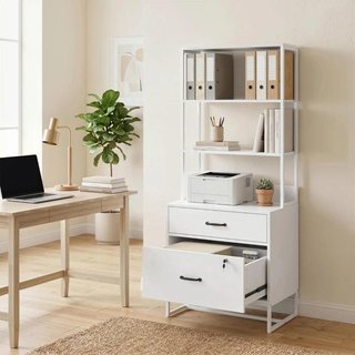 Mueble Archivador 2 Cajones Cerradura Blanco