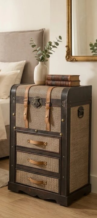 Mobile Baule con Cassettiera Stile Vintage