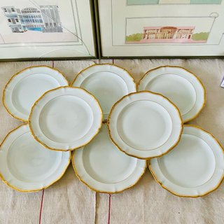 Juego de 8 Platos de Porcelana Limoges