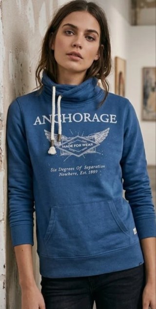 Sudadera Azul con Capucha y Cordón