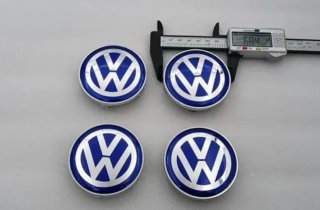 Tapas de centro de rueda Volkswagen 68 mm azul