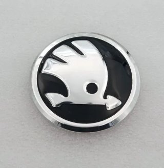 Logo emblema volante Skoda negro 42 mm