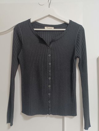 Rebeca punto acanalado negra - Talla S