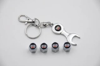 Tapones válvulas ruedas con llavero Audi