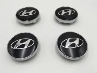 4 centros de rueda Hyundai 60 mm negro