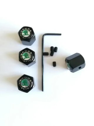 Tapones válvulas Skoda negros antirrobo