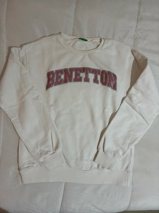 Sudadera Benetton Blanca con Logo