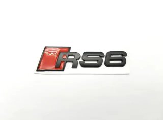 Emblema logo trasero Audi RS6 negro mate