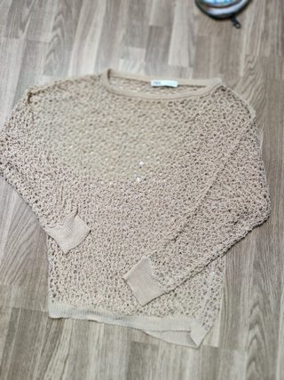 Jersey de punto calado Zara con bolitas metálicas