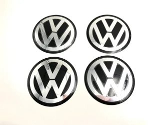 Chapas de centro de rueda Volkswagen negro 75 mm
