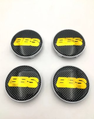 4 centros de rueda BBS gris con dorado 68 mm