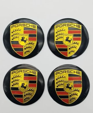 Chapas de centro de rueda Porsche 60 mm negro