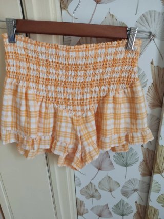 Falda pantalón cuadros amarillo y blanco