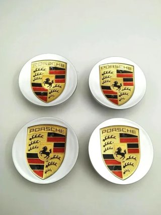 Centros de rueda Porsche plata 65 mm