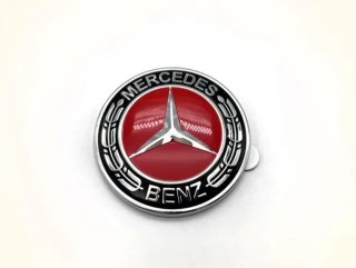 Emblema logo capot Mercedes Benz rojo 57 mm