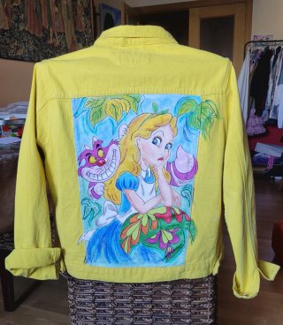 Cazadora Vaquera Amarilla Pintada a Mano