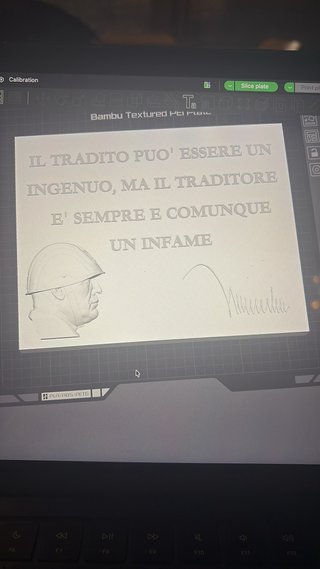 Targhetta Dux Mussolini 30x24cm Bianco + stampo