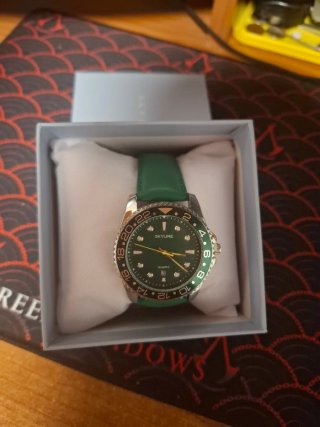 Reloj SKYLINE Hombre Verde y Plateado