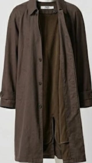 Gabardina Hombre Zara Marrón XXL forro polar
