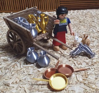 Carro clásico para Playmobil+ accesorios metálicos