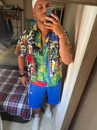 Camisa Estampada con cierre de cremallera