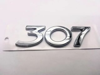 Emblema trasero letras 307 Peugeot cromado