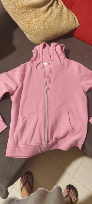 Sudadera rosa con cremallera