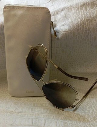 Gafas de sol Chloé doradas y marrones