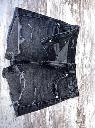 Shorts Vaqueros Negros Stradivarius Talla 32