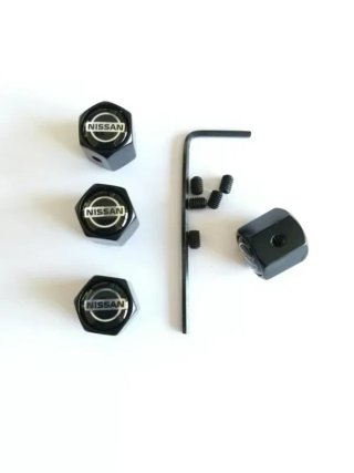Tapones antirrobo válvulas Nissan negros