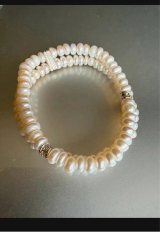 Bracciale Doppio Filo Perle e Strass