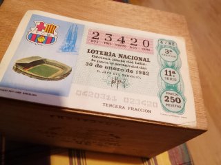 Décimo Lotería Nacional 30 enero 1982 FCB