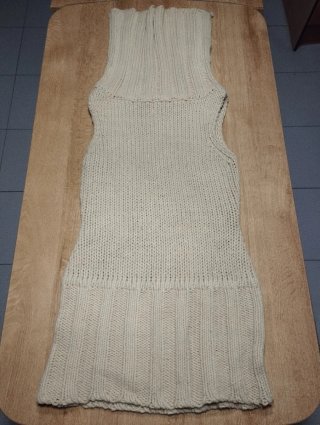 Jersey Largo de Lana Beige sin Mangas