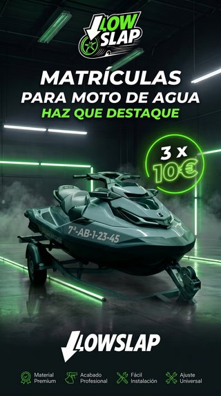 Matricula moto de agua personalizable