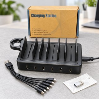 Estación de Carga 6 USB con Cables