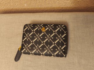 Cartera negra de piel Lauren Ralph Lauren
