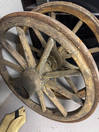 2 Ruedas de Carro Antiguas de Madera