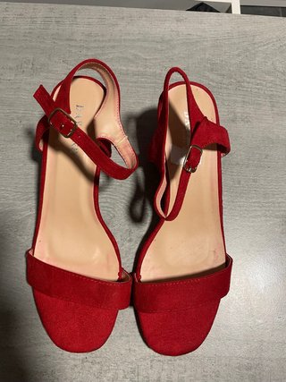 Sandalias tacón rojo talla 40