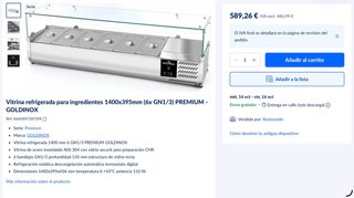 Vitrina Refrigerada GOLDINOX 1400mm